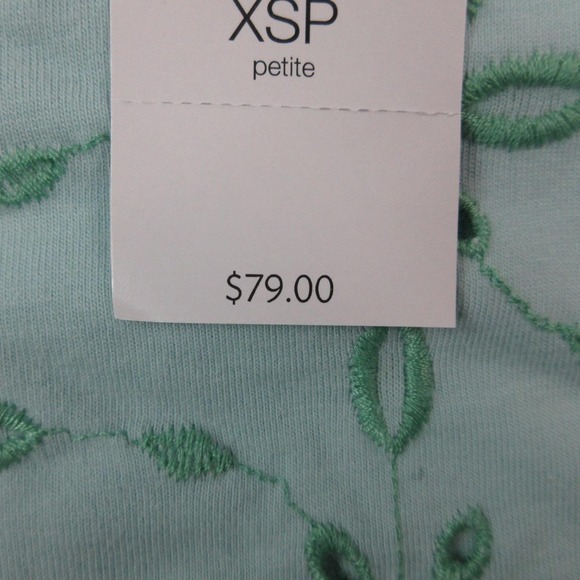 J.Jill Shirt Womens XS Petite Green Embroidered Floral Eyelet Cotton Top NWT - Picture 9 of 15